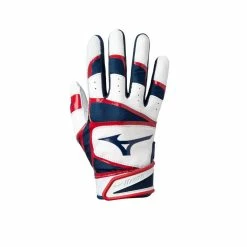 Mizuno Adult B-303 Batting Gloves β Navy/Red