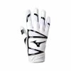 Mizuno Women’s F-257 Batting Gloves – White/Black -Cheap Baseball bat Store 330419 0090