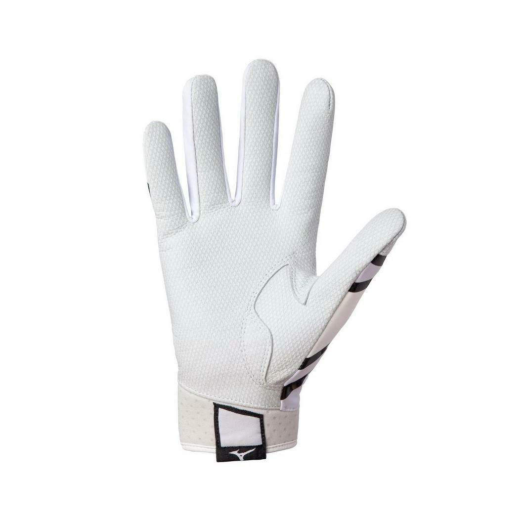 Mizuno Women’s F-257 Batting Gloves – White/Black 4 Mizuno Women’s F-257 Batting Gloves – White/Black - Image 2