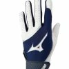 Mizuno Adult MVP Batting Gloves – White/Navy