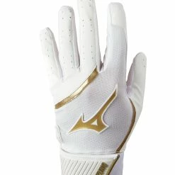 Mizuno Adult MVP Batting Gloves β White/Gold