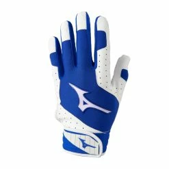 Mizuno Finch Women’s Padded Batting Gloves – White/Royal