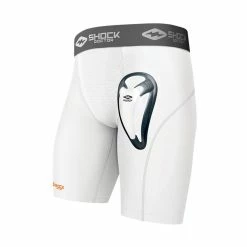 Shock Doctor Core Compression Sliders Shorts With Bio-Flex Cup – White